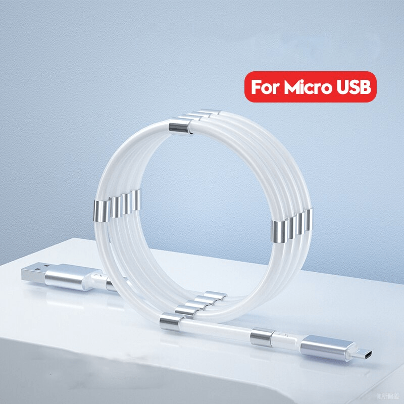 Magnetic Self Winding Micro USB Charging Data Cable for Smart Phone and Tablets - 03